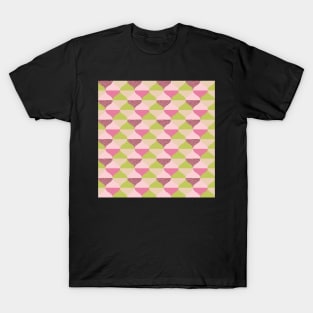 60s Retro vibes, pink and lime green pattern in ogee style T-Shirt